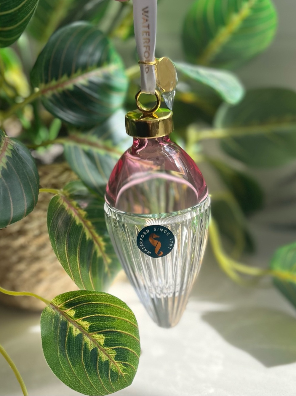 💖 Waterford Crystal Faith Bauble Cranberry Ornament
